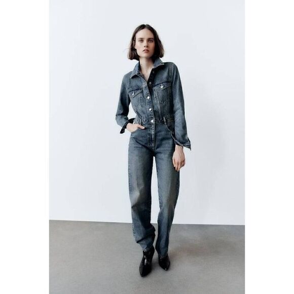 FULL LENGTH TRF DENIM JUMPSUIT - Picture 7 of 16